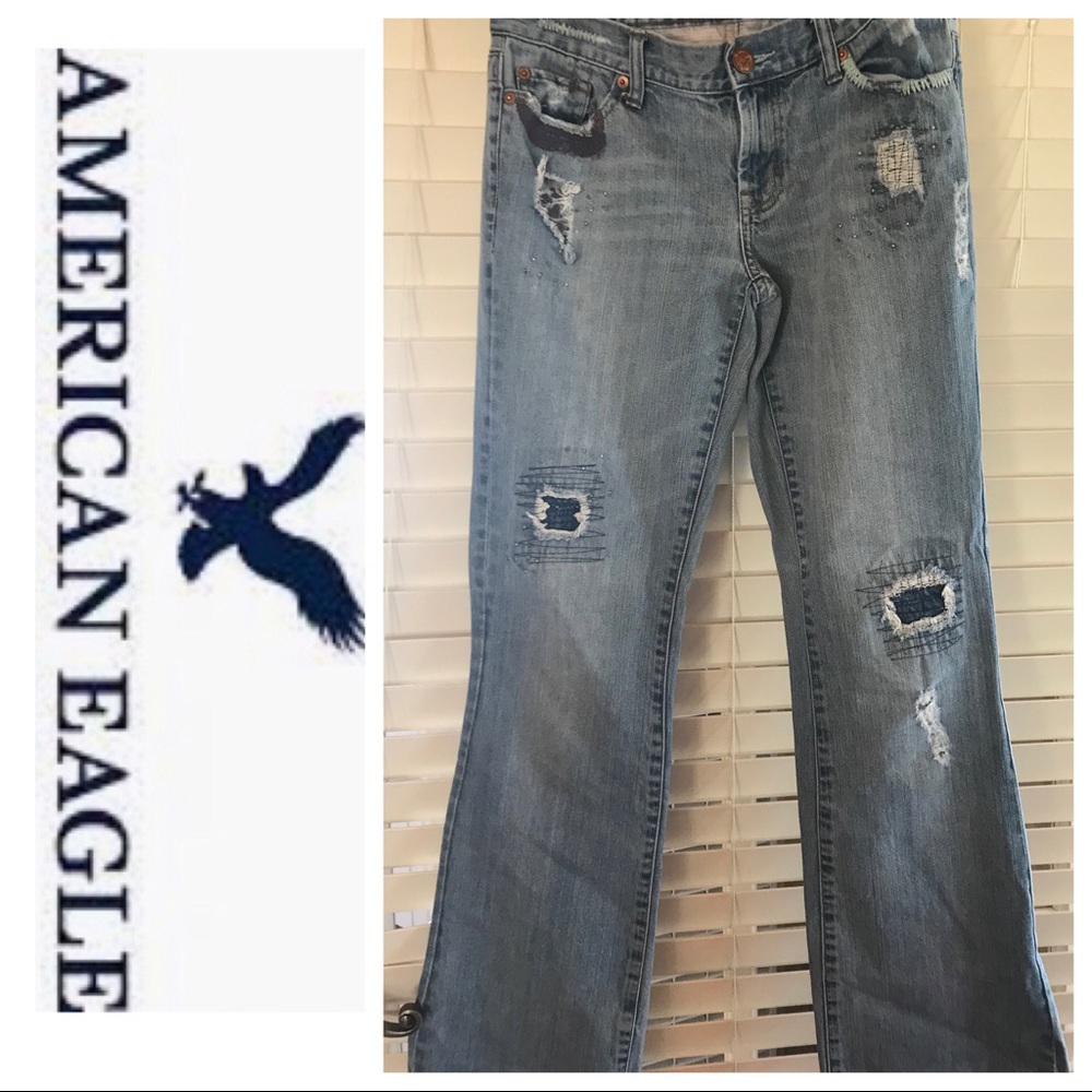 🌸🌸SUPER SALE🌸🌸 AMERICAN EAGLE Hipster Distressed Jeans Size 4R